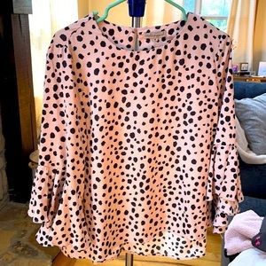 Tan and black blouse